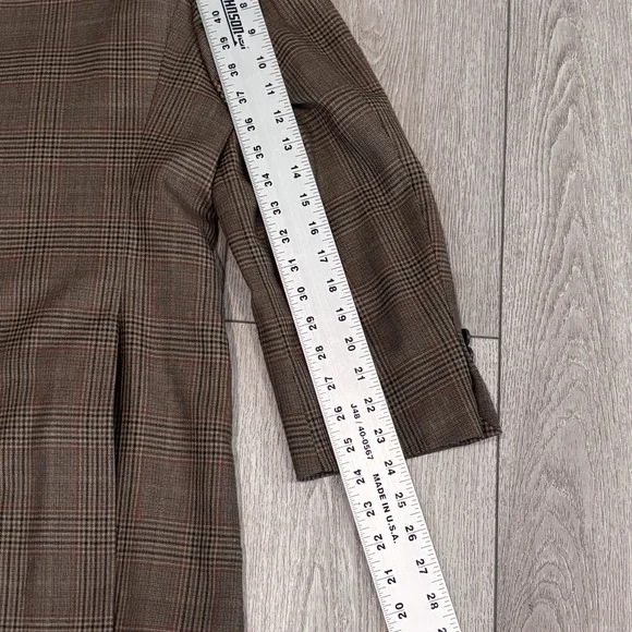 John W Nordstrom Mens 44R Blazer Sport Coat Brown LORO PIANA Wool Plaid Jacket - Picture 8 of 10